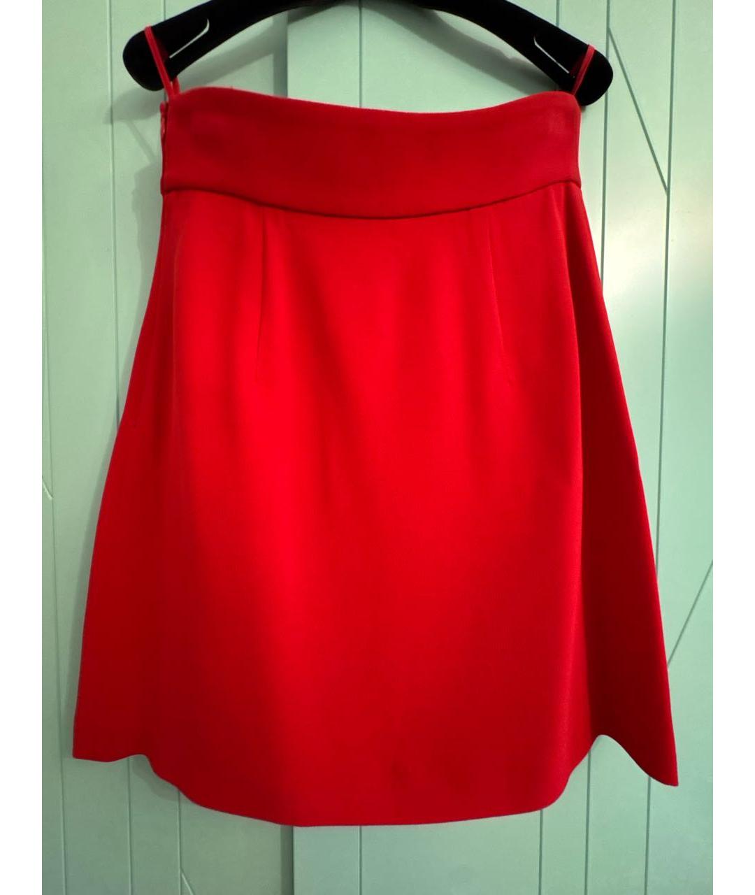 MIU MIU Красная вискозная юбка миди, фото 2