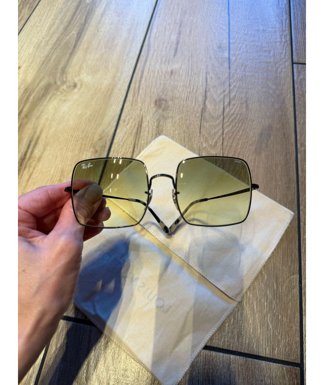 RAY BAN Зеленые металлические солнцезащитные очки, фото 3