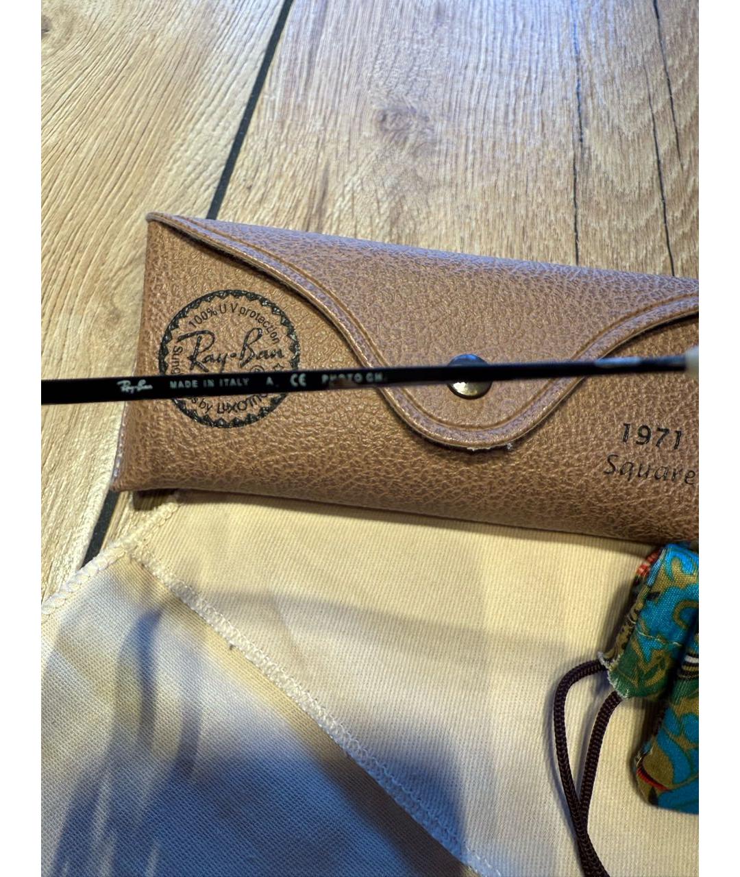 RAY BAN Зеленые металлические солнцезащитные очки, фото 5