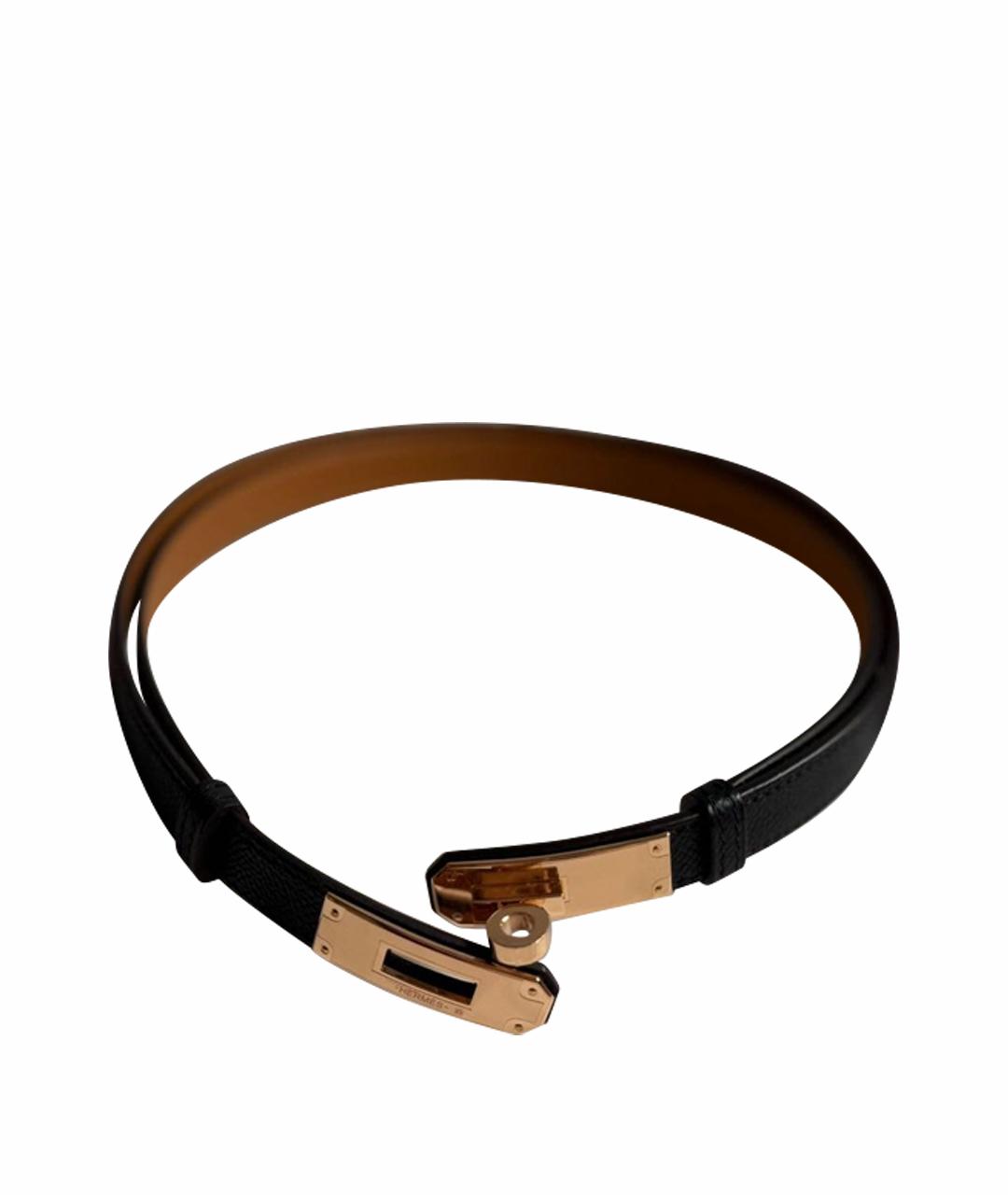 HERMES Черный кожаный ремень, фото 1