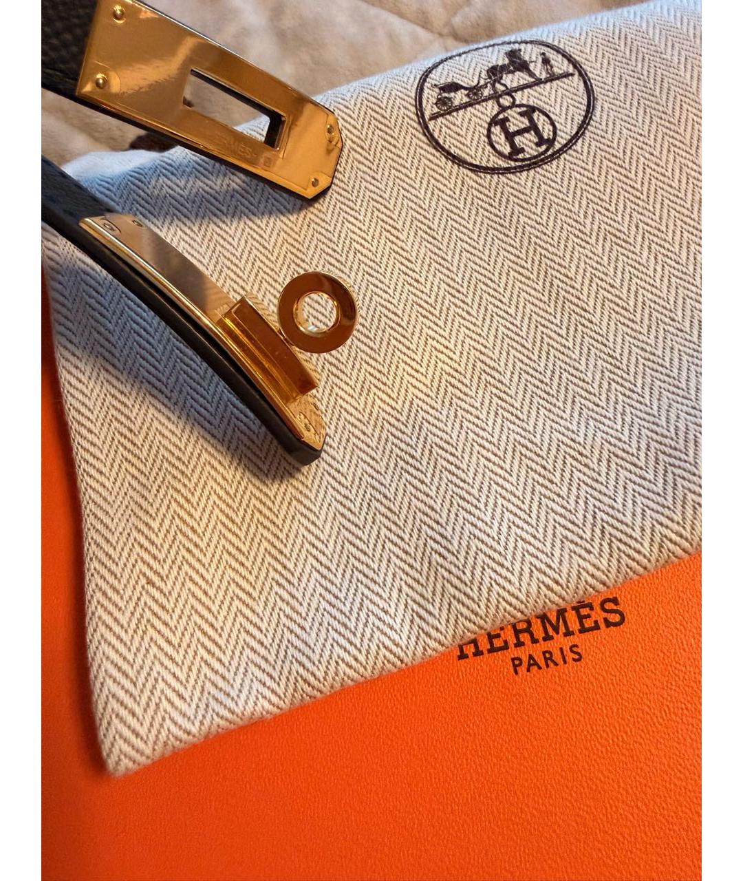 HERMES Черный кожаный ремень, фото 5