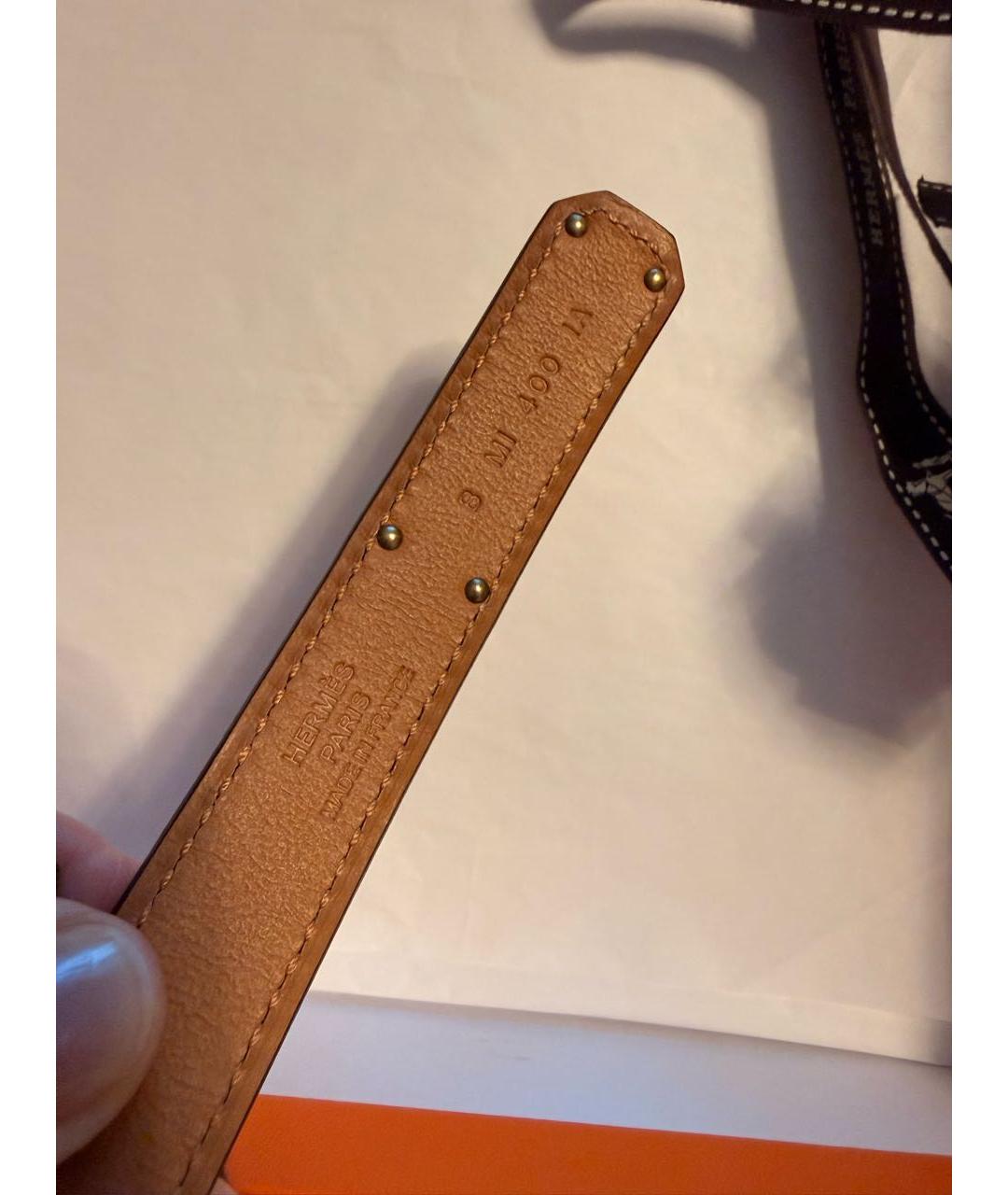 HERMES Черный кожаный ремень, фото 3