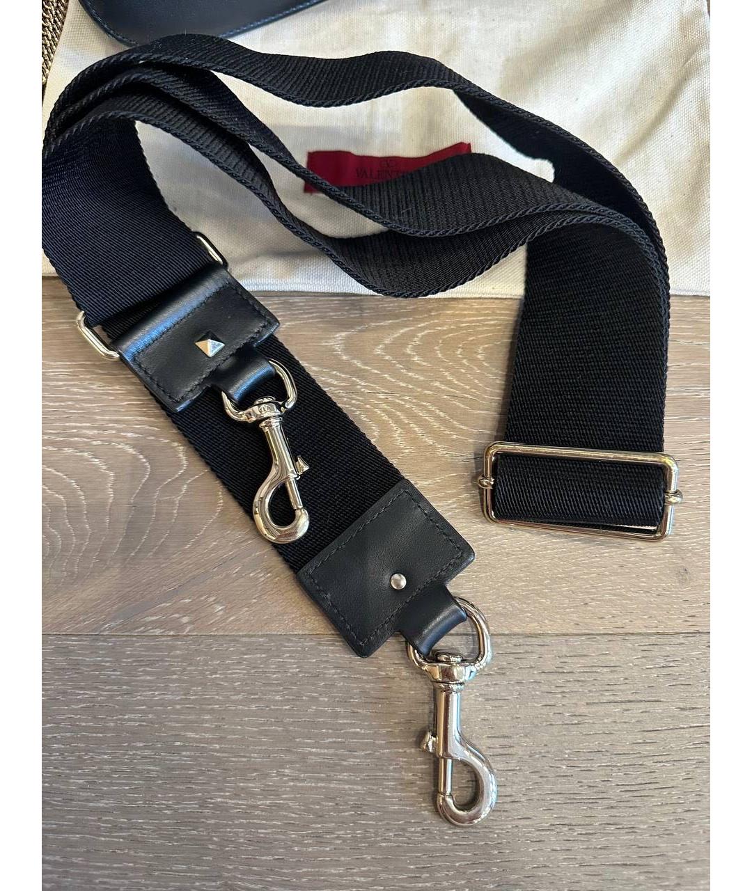 VALENTINO Черная кожаная сумка через плечо, фото 6