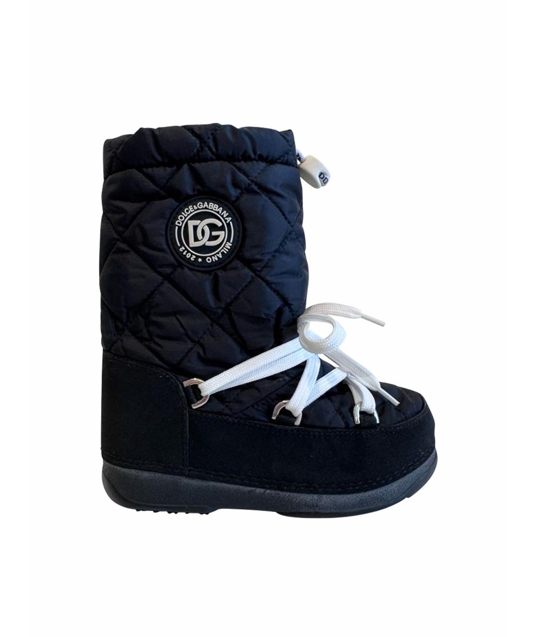 DOLCE&GABBANA Черные текстильные сапоги, фото 1