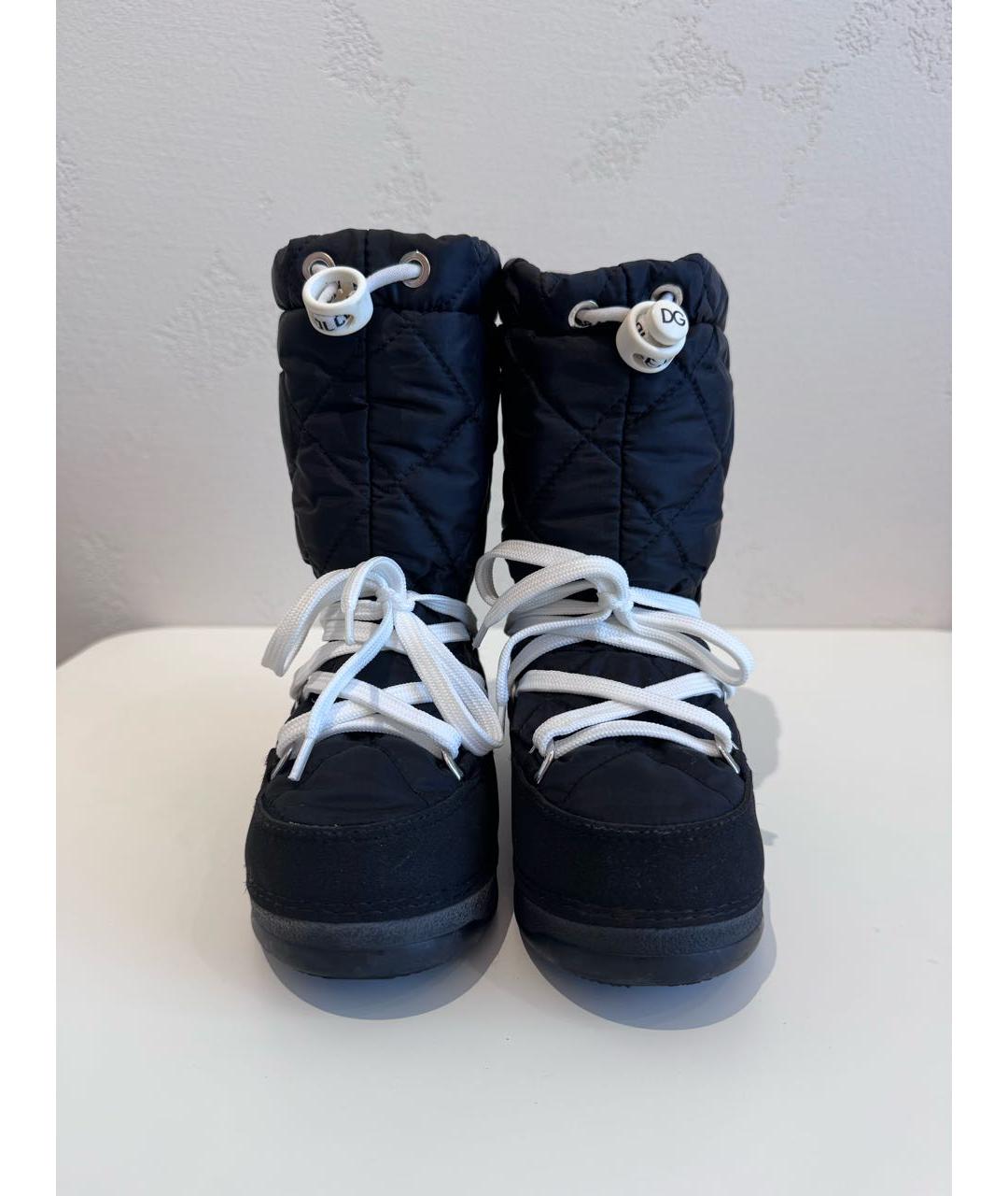 DOLCE&GABBANA Черные текстильные сапоги, фото 2