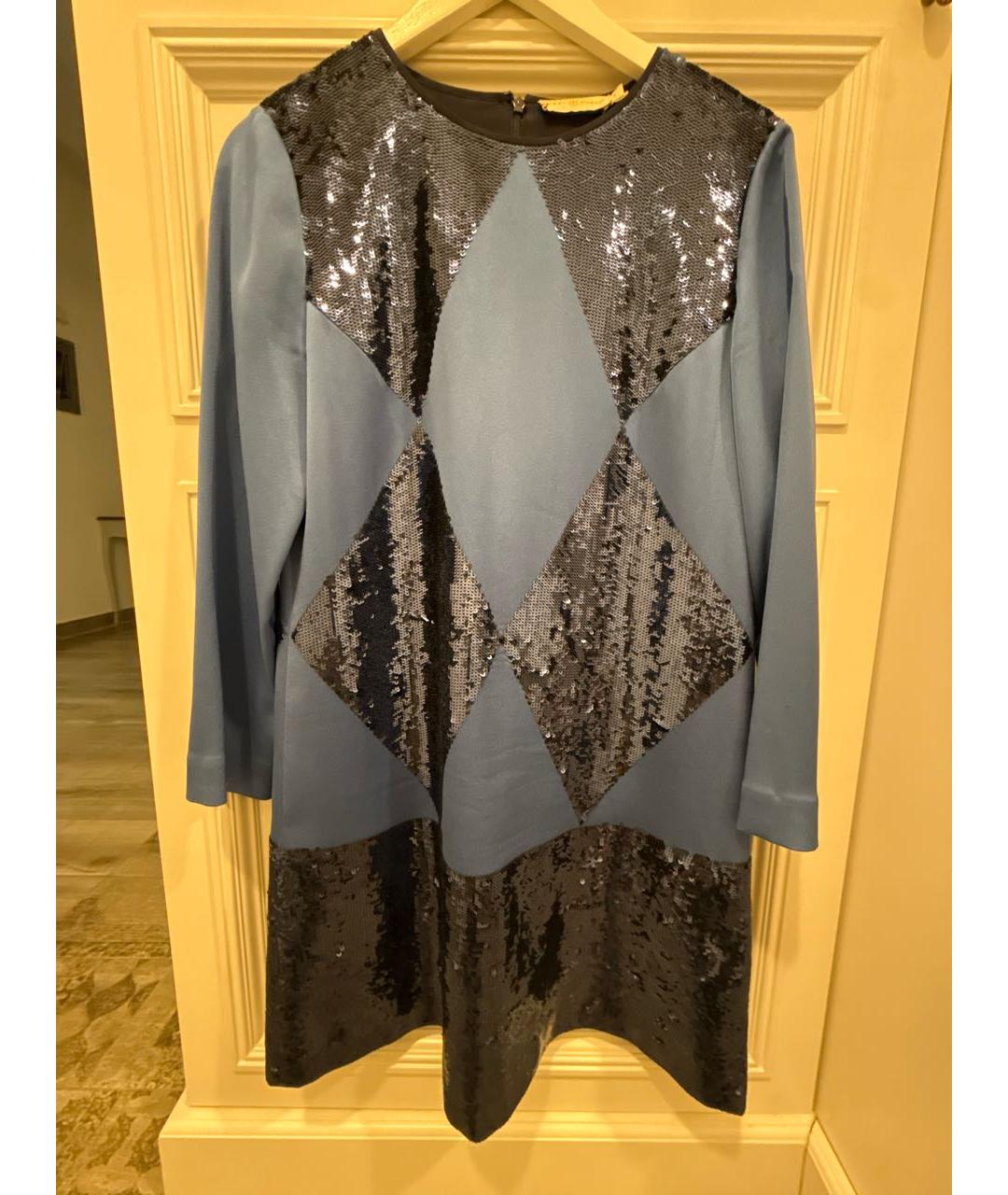 TORY BURCH Синее полиэстеровое вечернее платье, фото 1