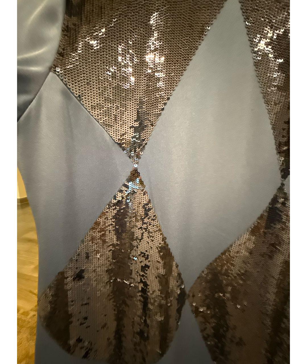 TORY BURCH Синее полиэстеровое вечернее платье, фото 4