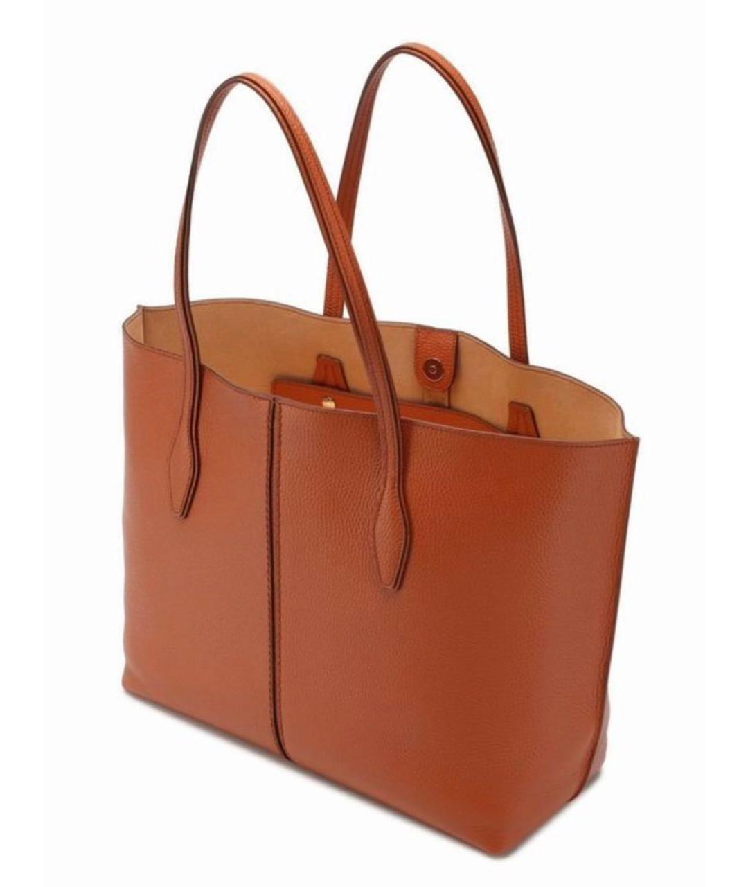 TOD'S Коричневая кожаная сумка тоут, фото 2