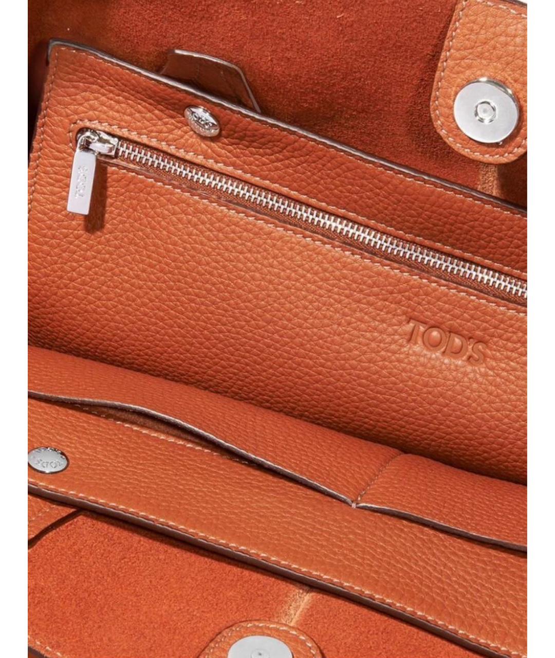 TOD'S Коричневая кожаная сумка тоут, фото 7