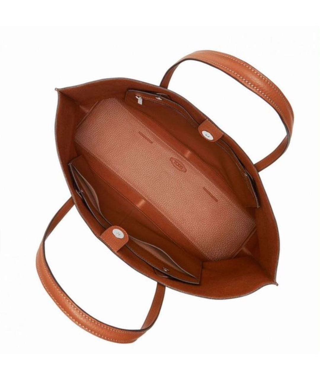 TOD'S Коричневая кожаная сумка тоут, фото 4