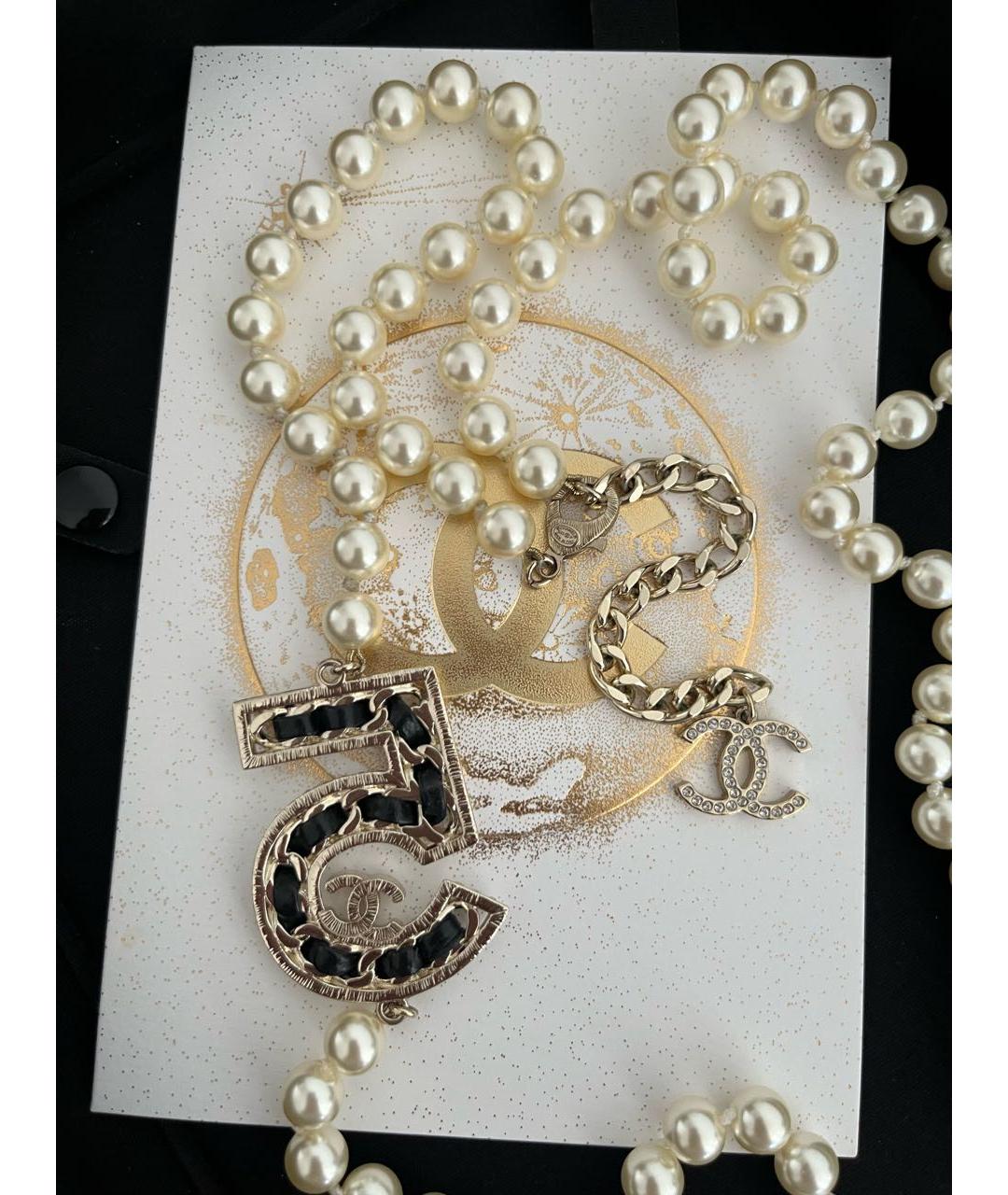 CHANEL Белое жемчужное колье, фото 3