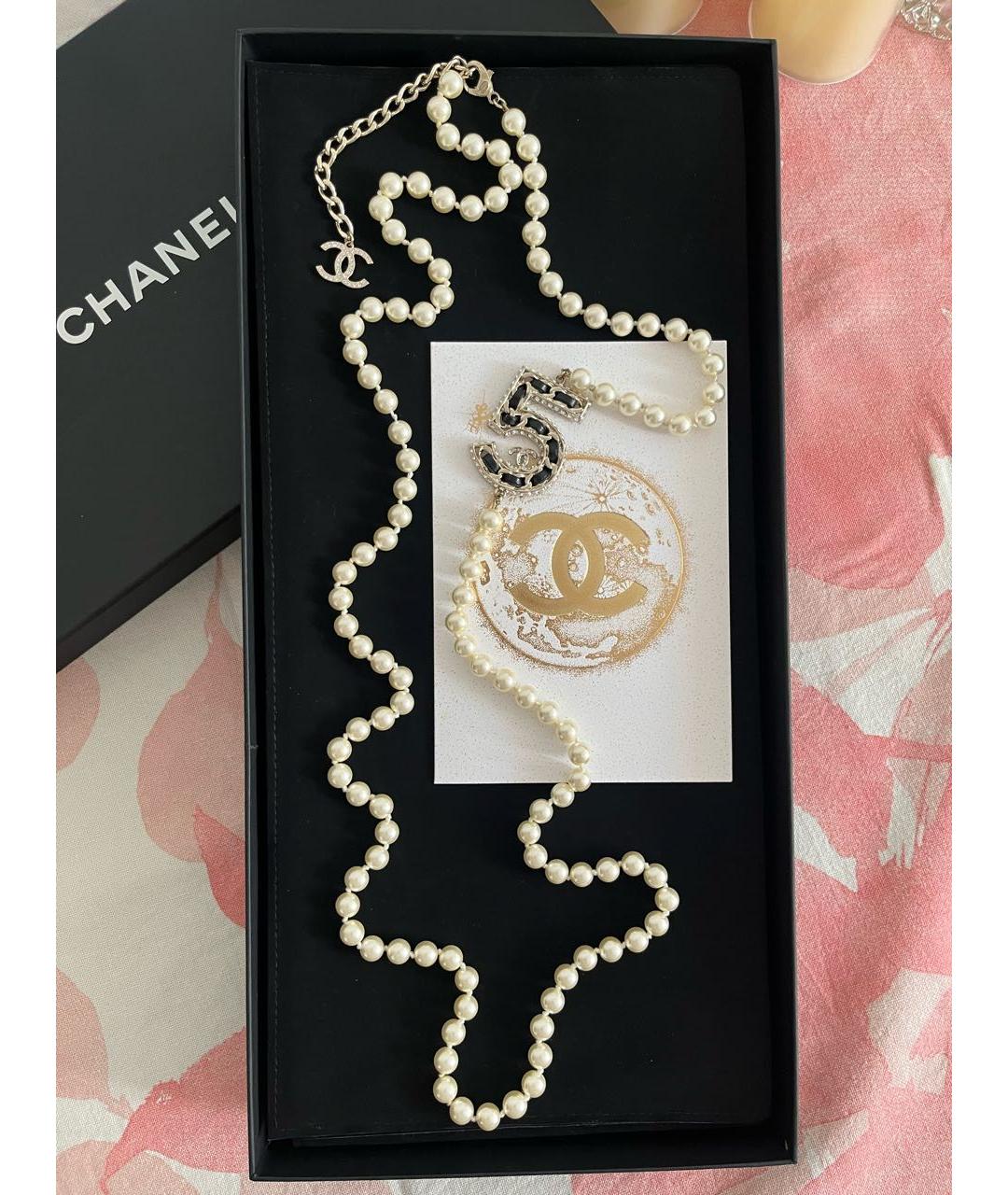 CHANEL Белое жемчужное колье, фото 4