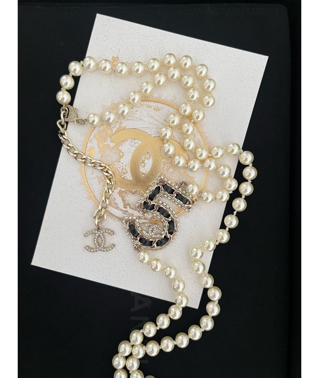 CHANEL Белое жемчужное колье, фото 2