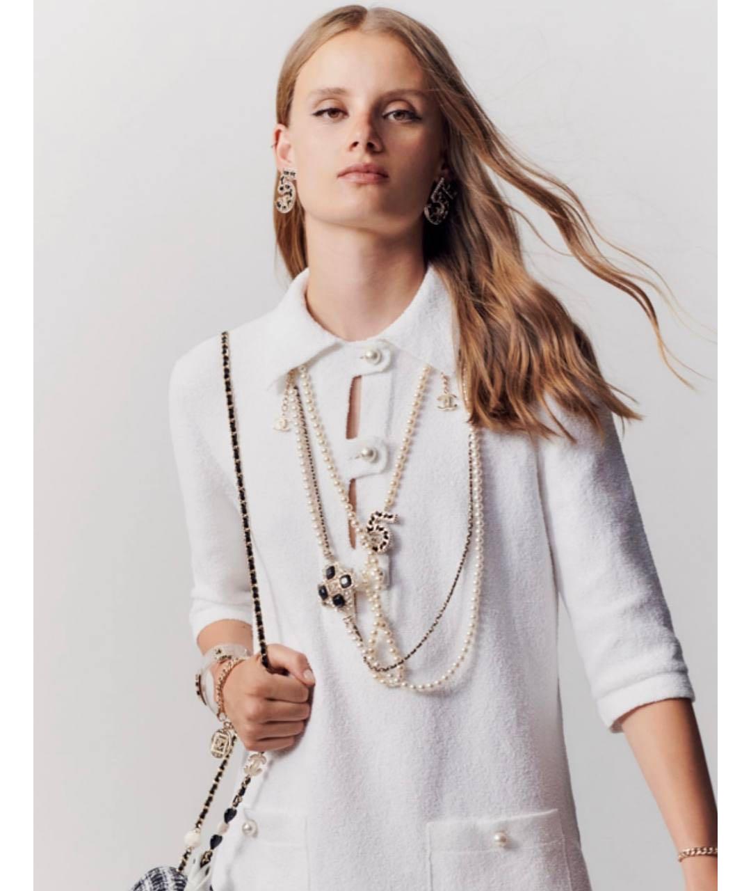 CHANEL Белое жемчужное колье, фото 7