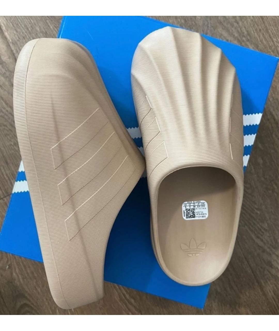 ADIDAS Бежевые шлепанцы, фото 5