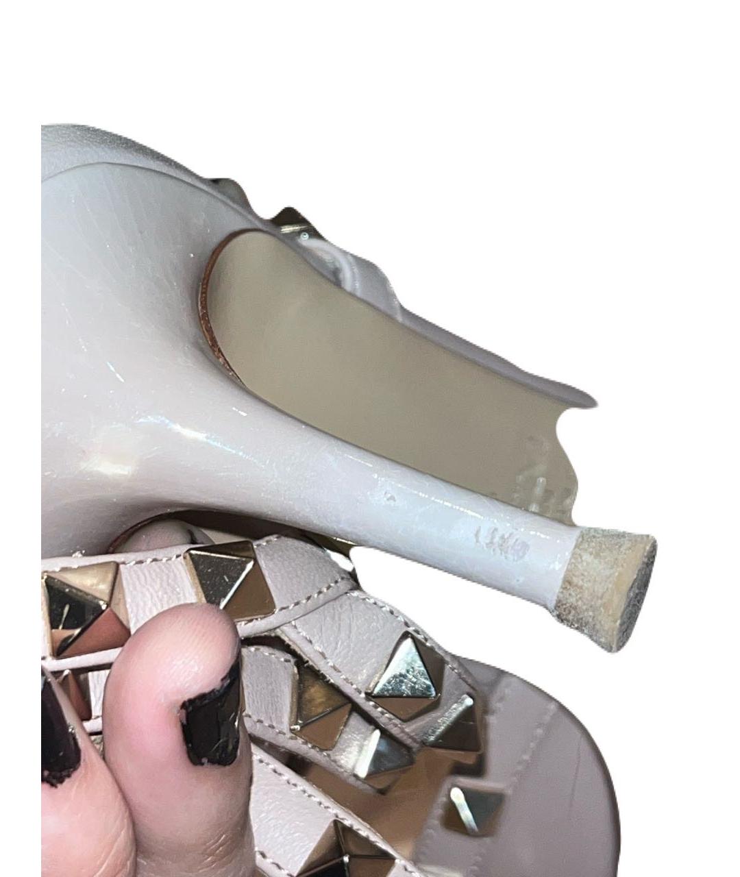 VALENTINO Бежевые туфли из лакированной кожи, фото 8