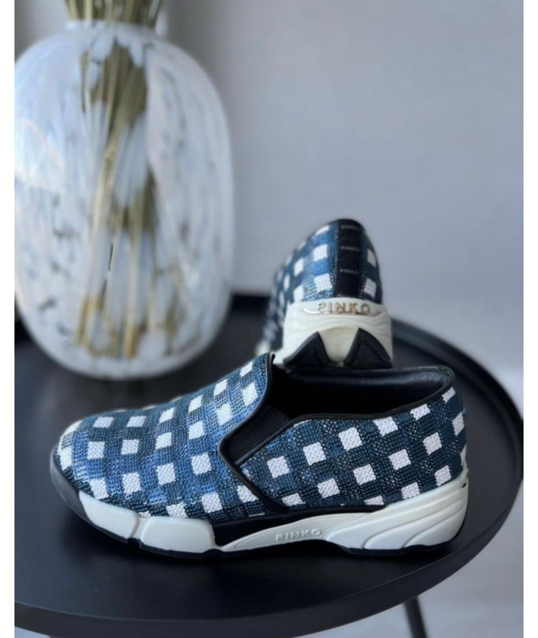 PINKO Синие текстильные слипоны, фото 5