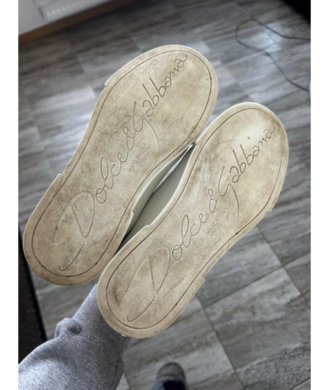 DOLCE&GABBANA Белые кожаные кеды, фото 8