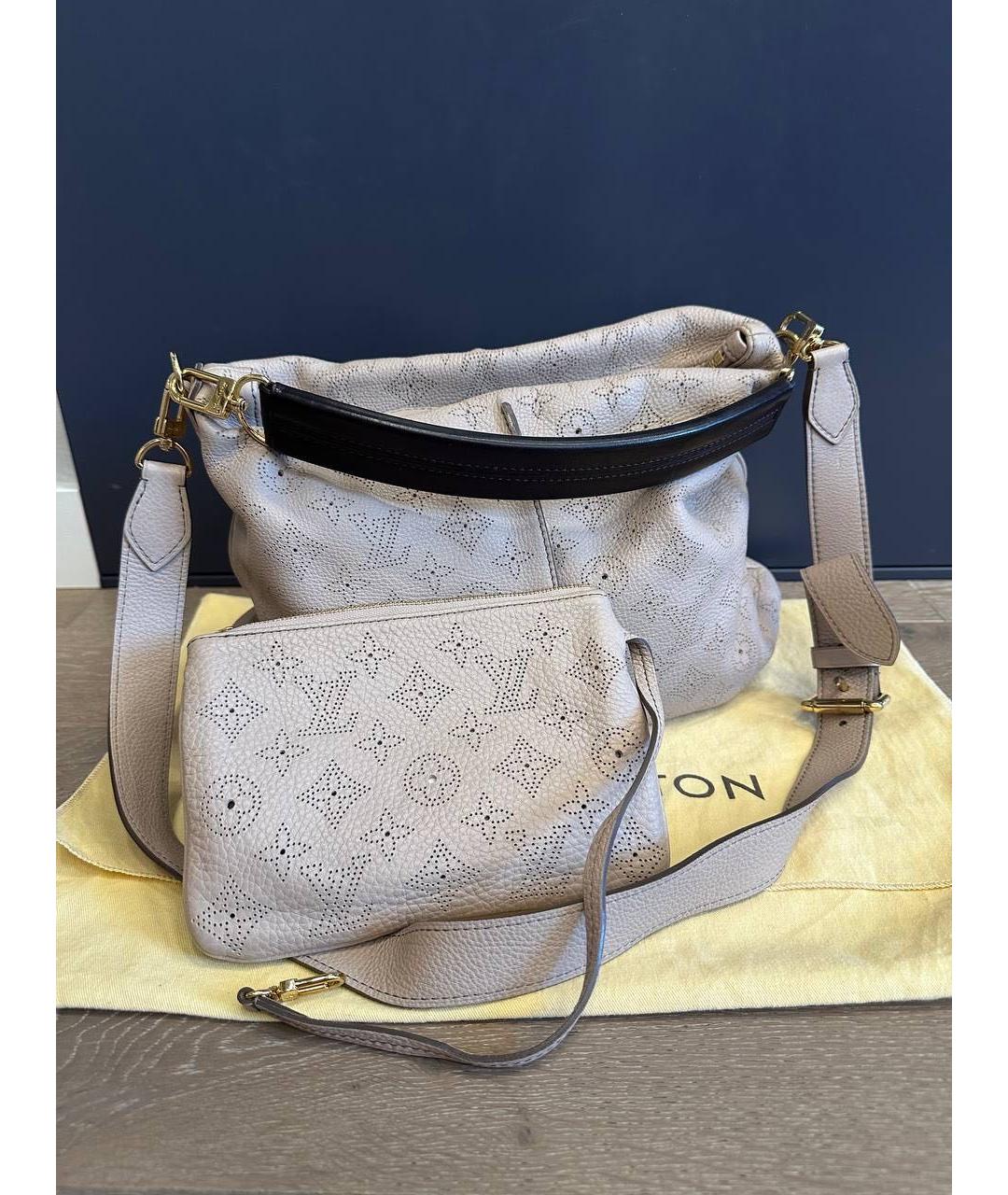 LOUIS VUITTON Бежевая кожаная сумка через плечо, фото 7