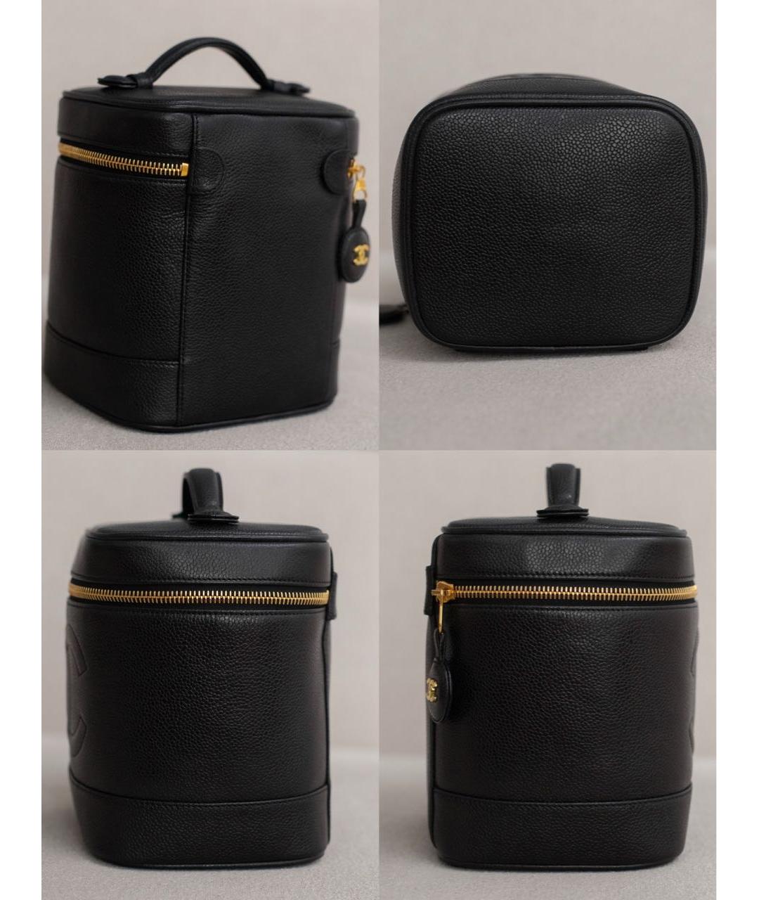 CHANEL Черная кожаная сумка с короткими ручками, фото 5