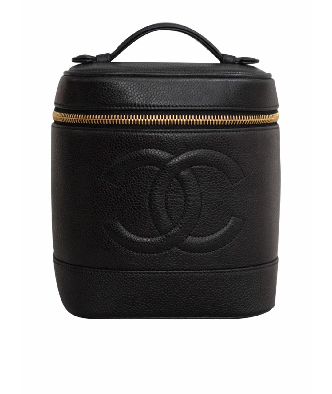 CHANEL Черная кожаная сумка с короткими ручками, фото 1