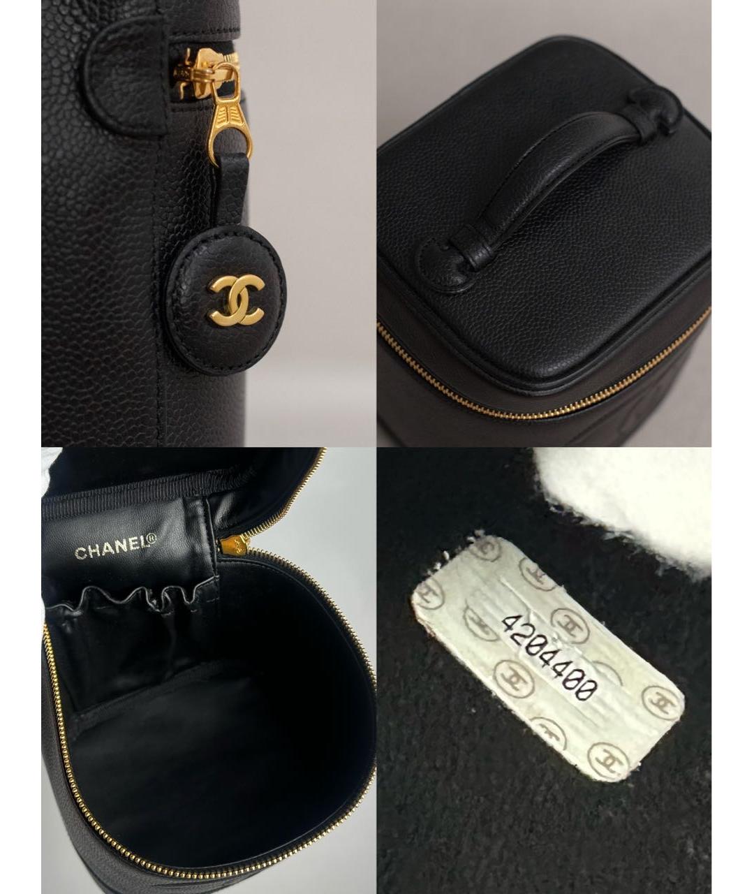 CHANEL Черная кожаная сумка с короткими ручками, фото 6