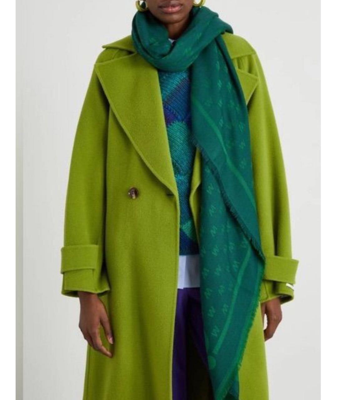 WEEKEND MAX MARA Зеленый шерстяной платок, фото 6
