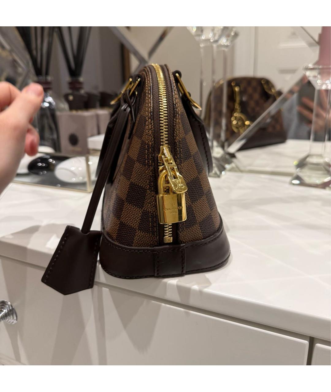 LOUIS VUITTON Коричневая кожаная сумка тоут, фото 2