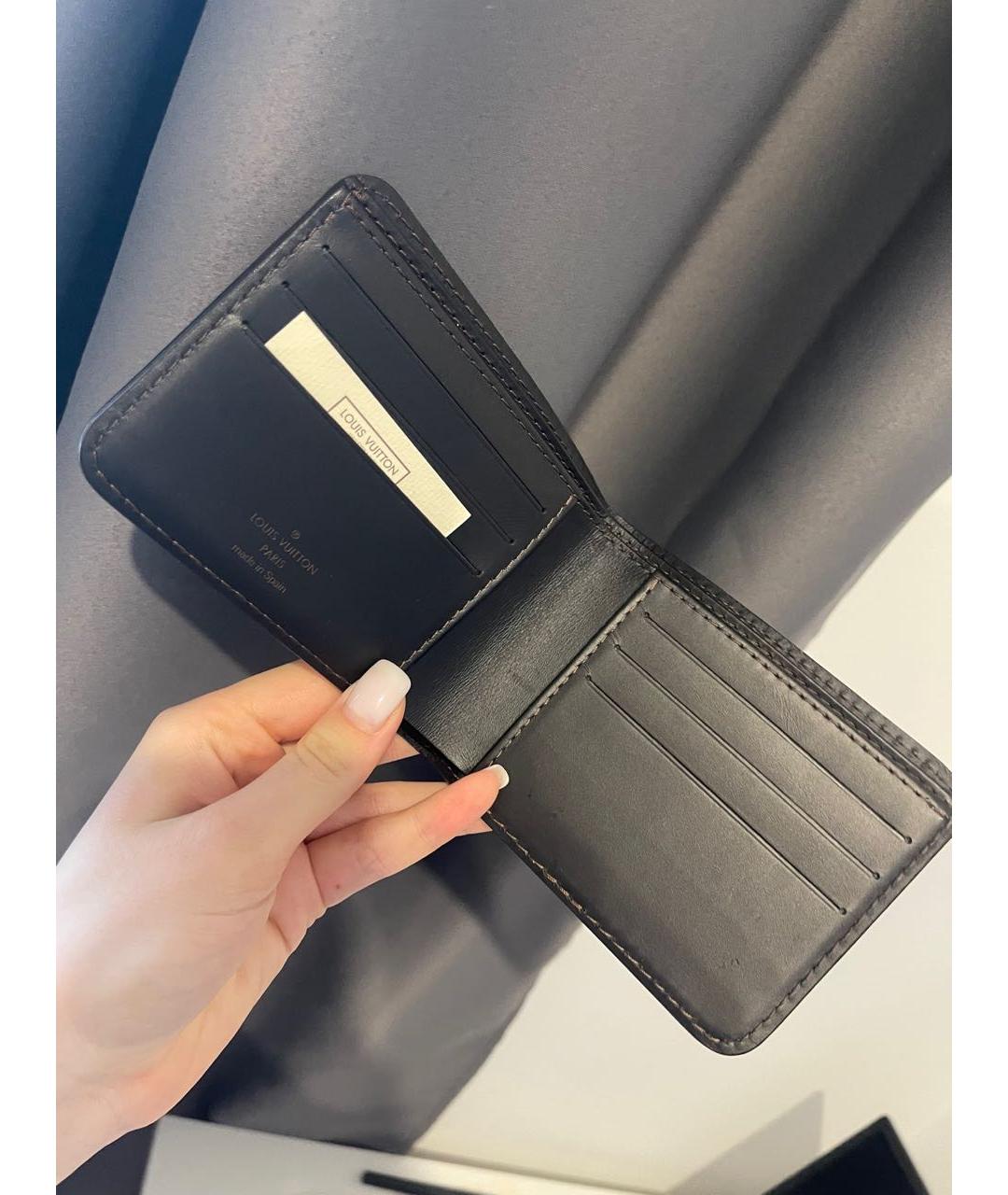 LOUIS VUITTON Коричневый кожаный кошелек, фото 3