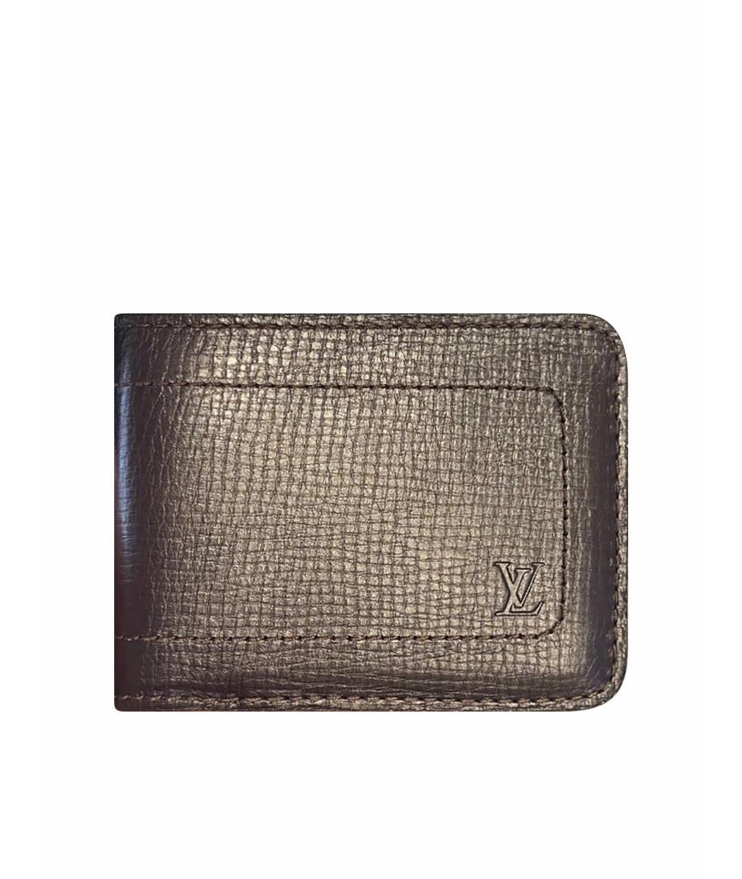 LOUIS VUITTON Коричневый кожаный кошелек, фото 1
