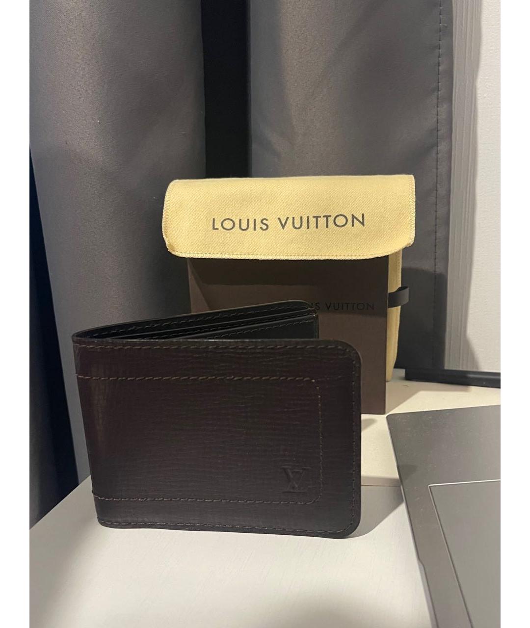 LOUIS VUITTON Коричневый кожаный кошелек, фото 2