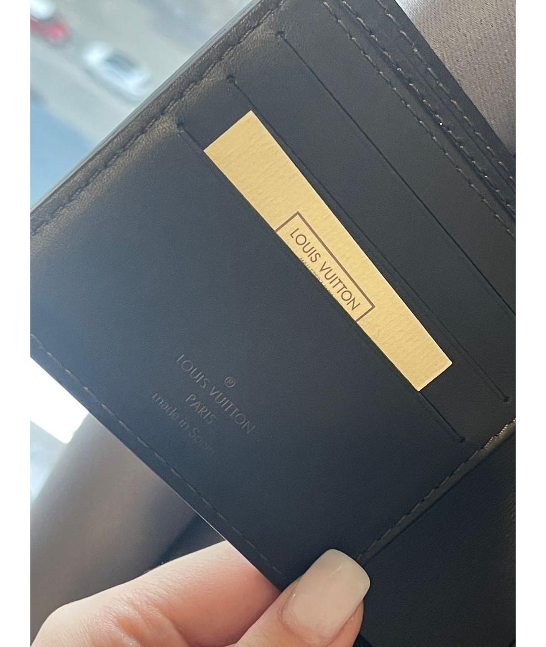 LOUIS VUITTON Коричневый кожаный кошелек, фото 4