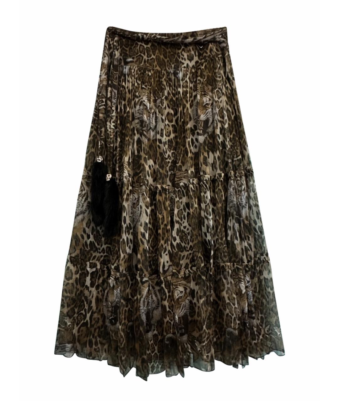 PHILIPP PLEIN Мульти шелковая юбка миди, фото 1