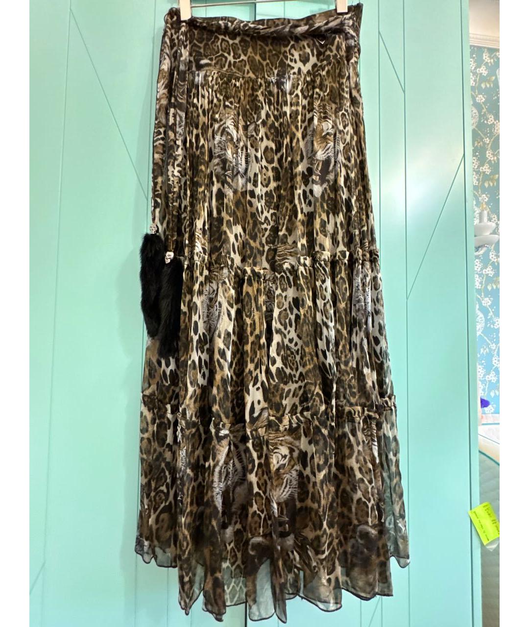 PHILIPP PLEIN Мульти шелковая юбка миди, фото 9