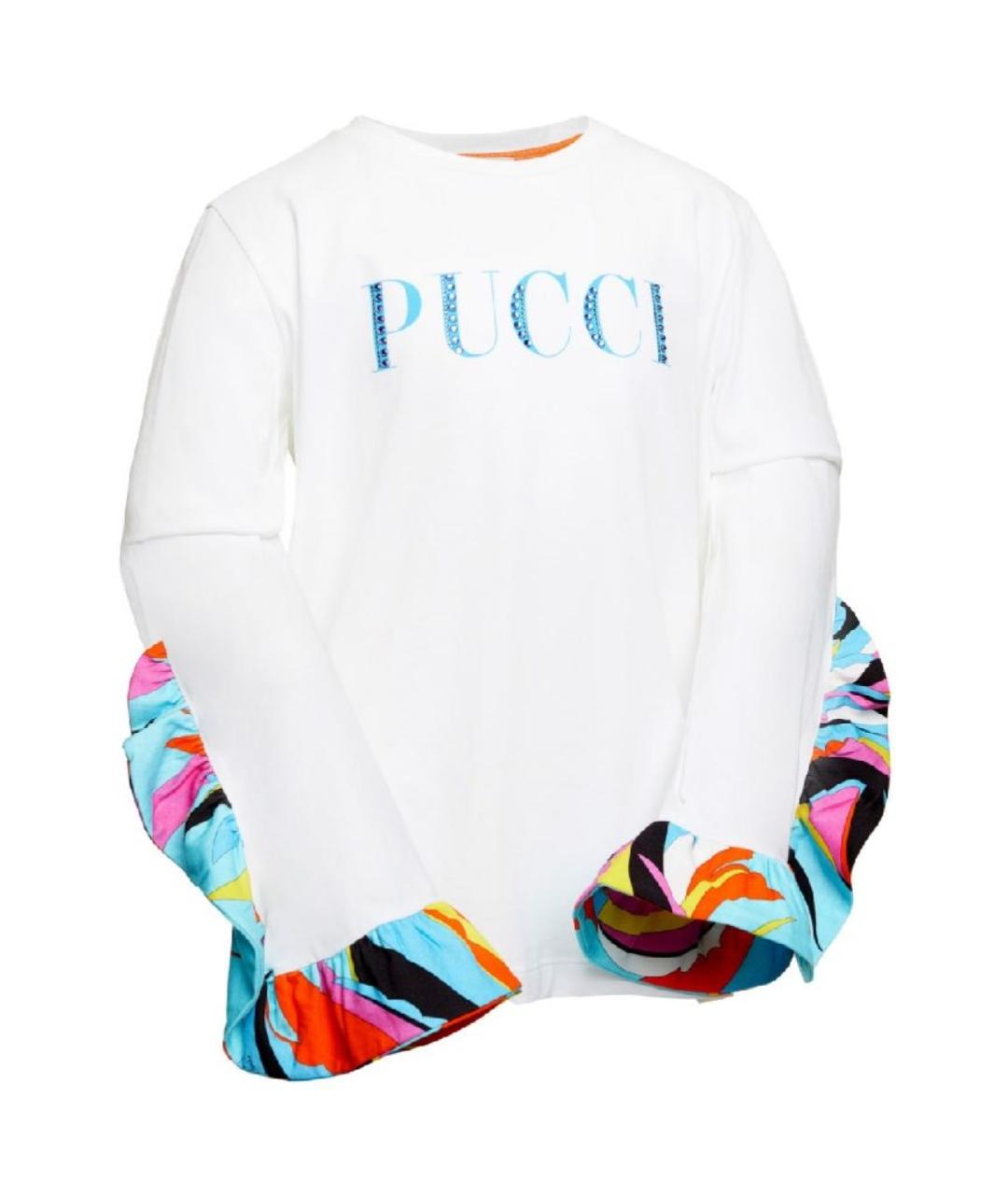 EMILIO PUCCI Белый хлопковый детская футболка / топ, фото 2