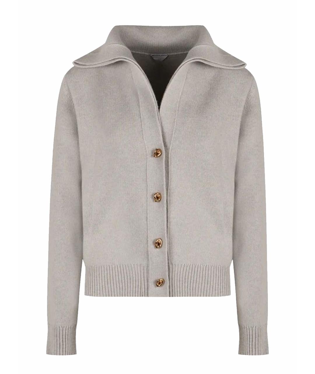 BOTTEGA VENETA Серый шерстяной кардиган, фото 1