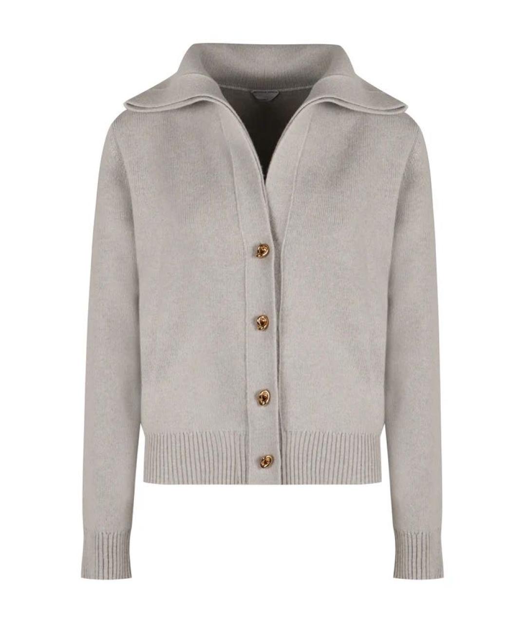 BOTTEGA VENETA Серый шерстяной кардиган, фото 9