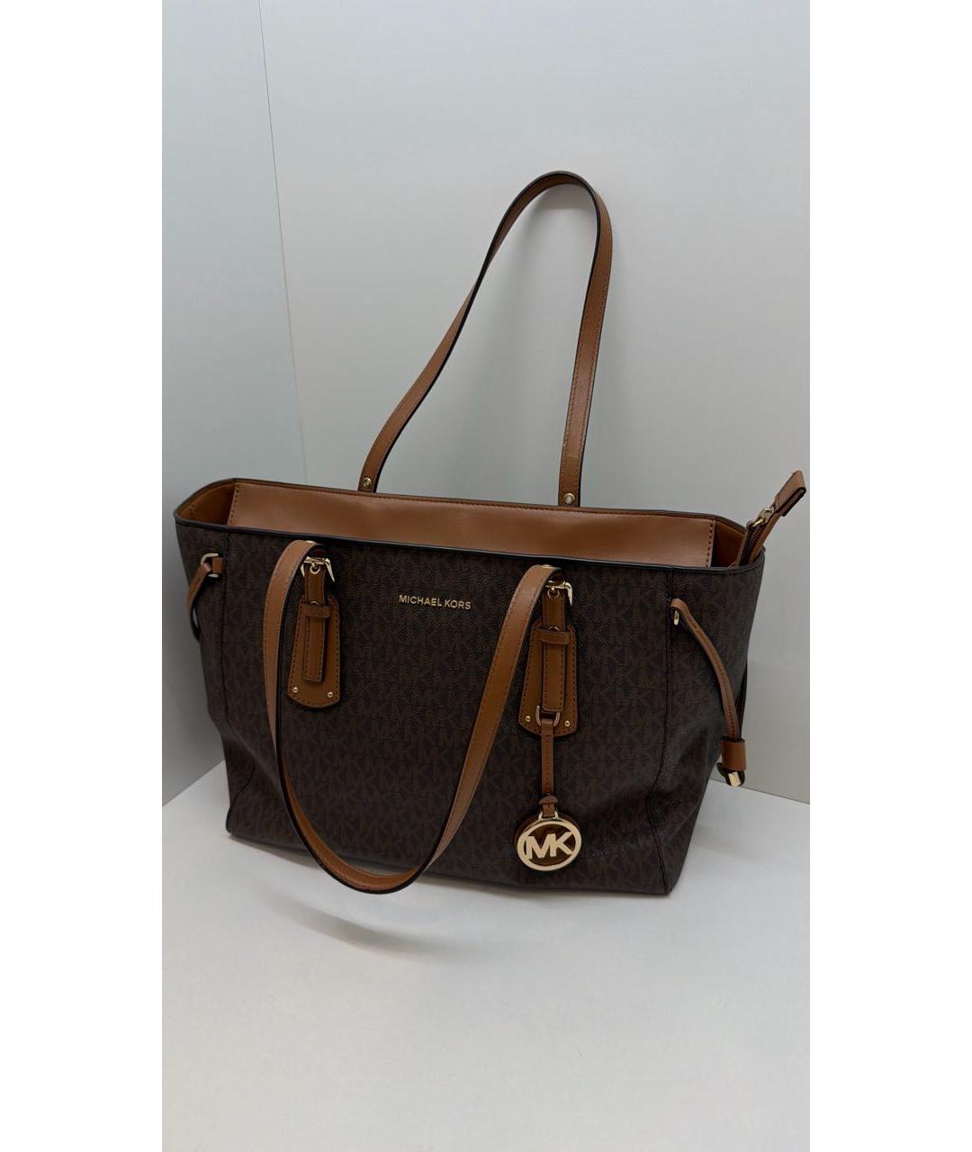 MICHAEL KORS Коричневая кожаная сумка тоут, фото 2