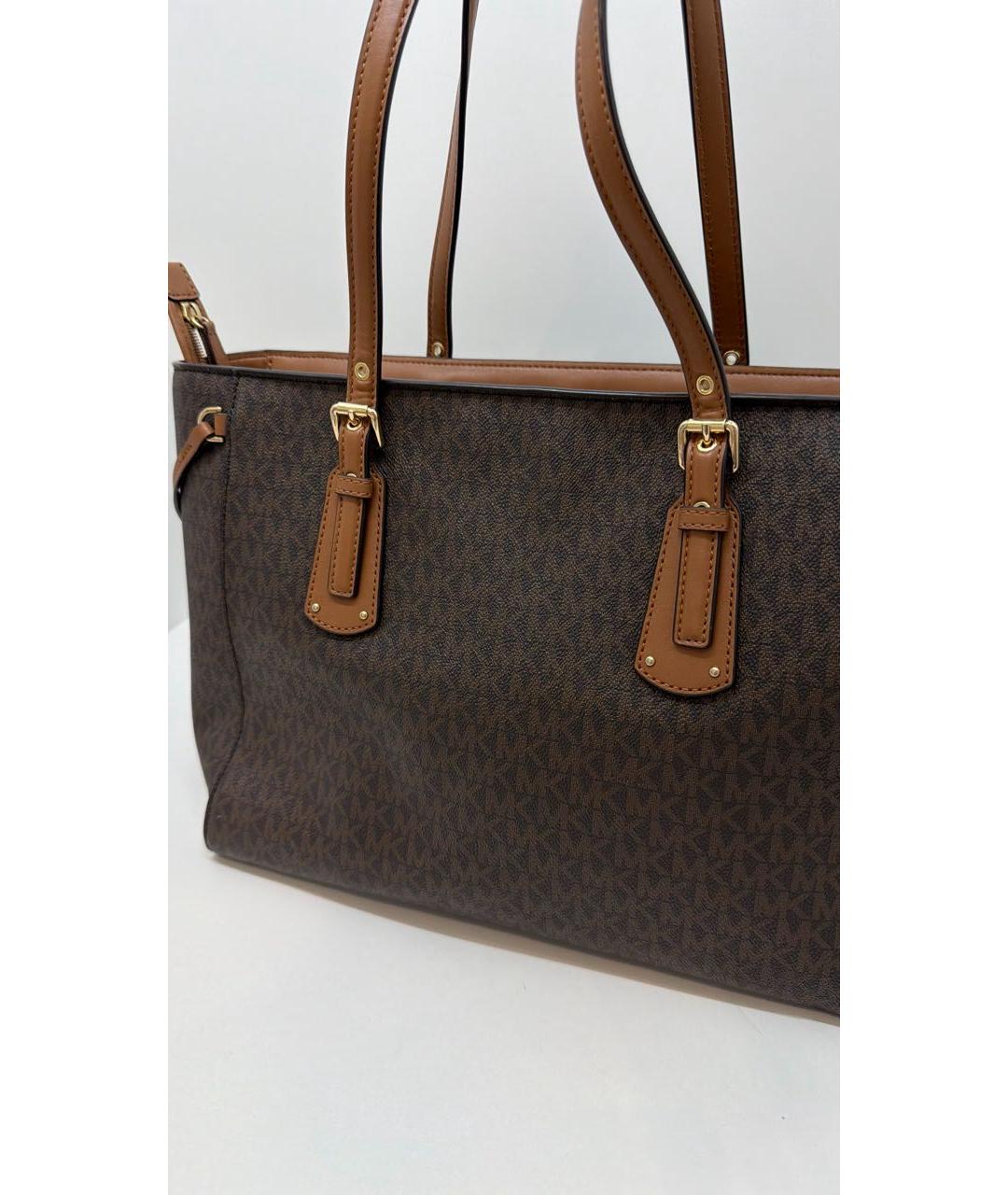 MICHAEL KORS Коричневая кожаная сумка тоут, фото 3