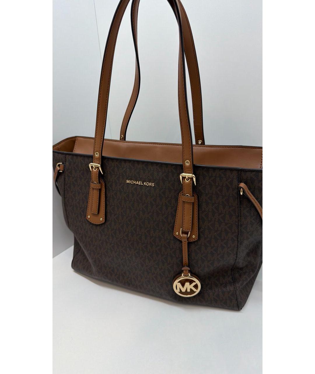 MICHAEL KORS Коричневая кожаная сумка тоут, фото 4