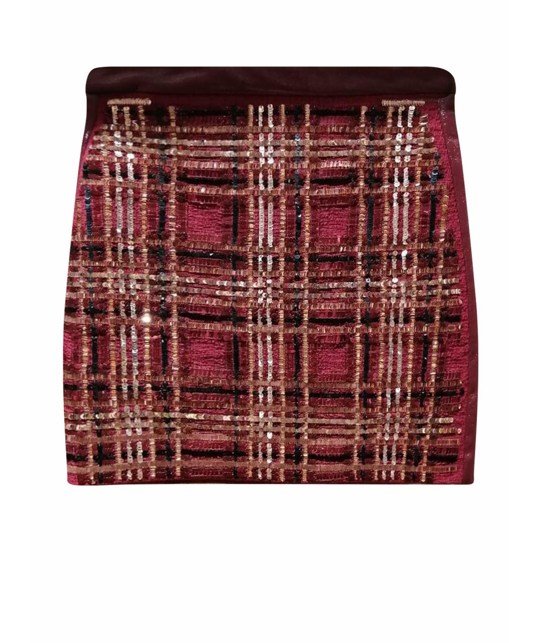 ELISABETTA FRANCHI Бордовая юбка мини, фото 1