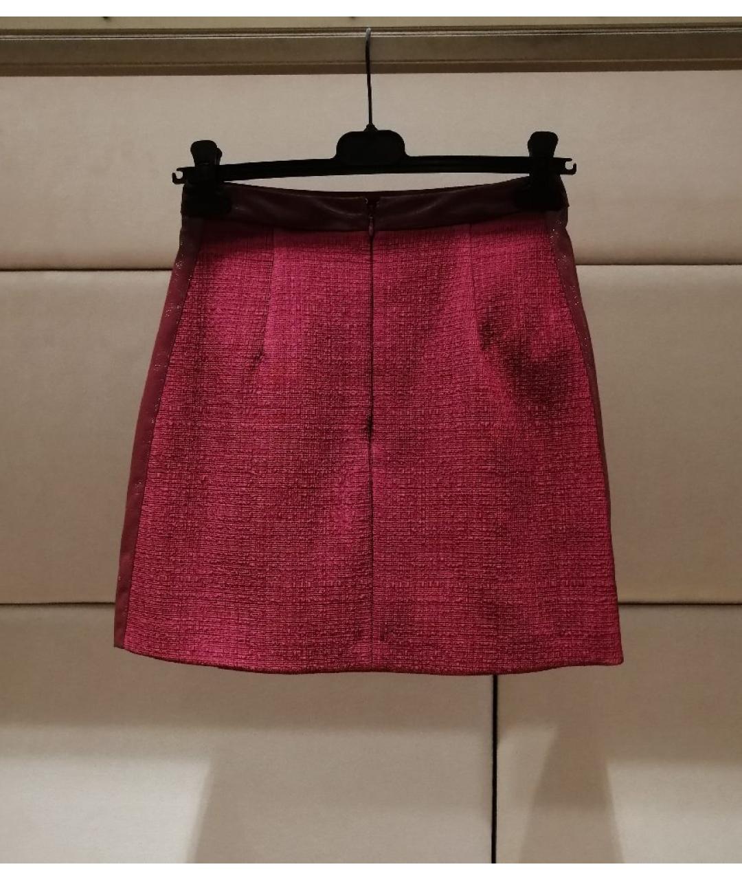 ELISABETTA FRANCHI Бордовая юбка мини, фото 2