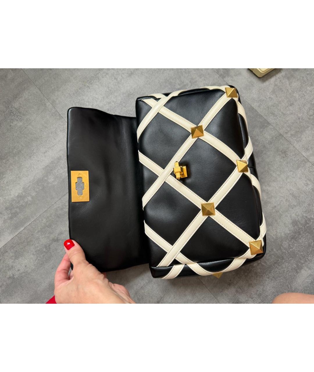 VALENTINO Черная кожаная сумка через плечо, фото 8