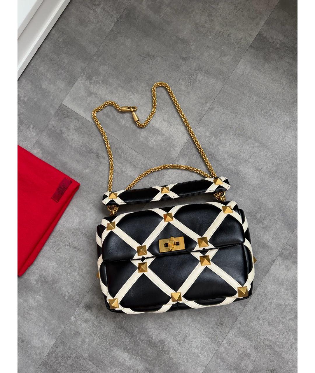 VALENTINO Черная кожаная сумка через плечо, фото 9