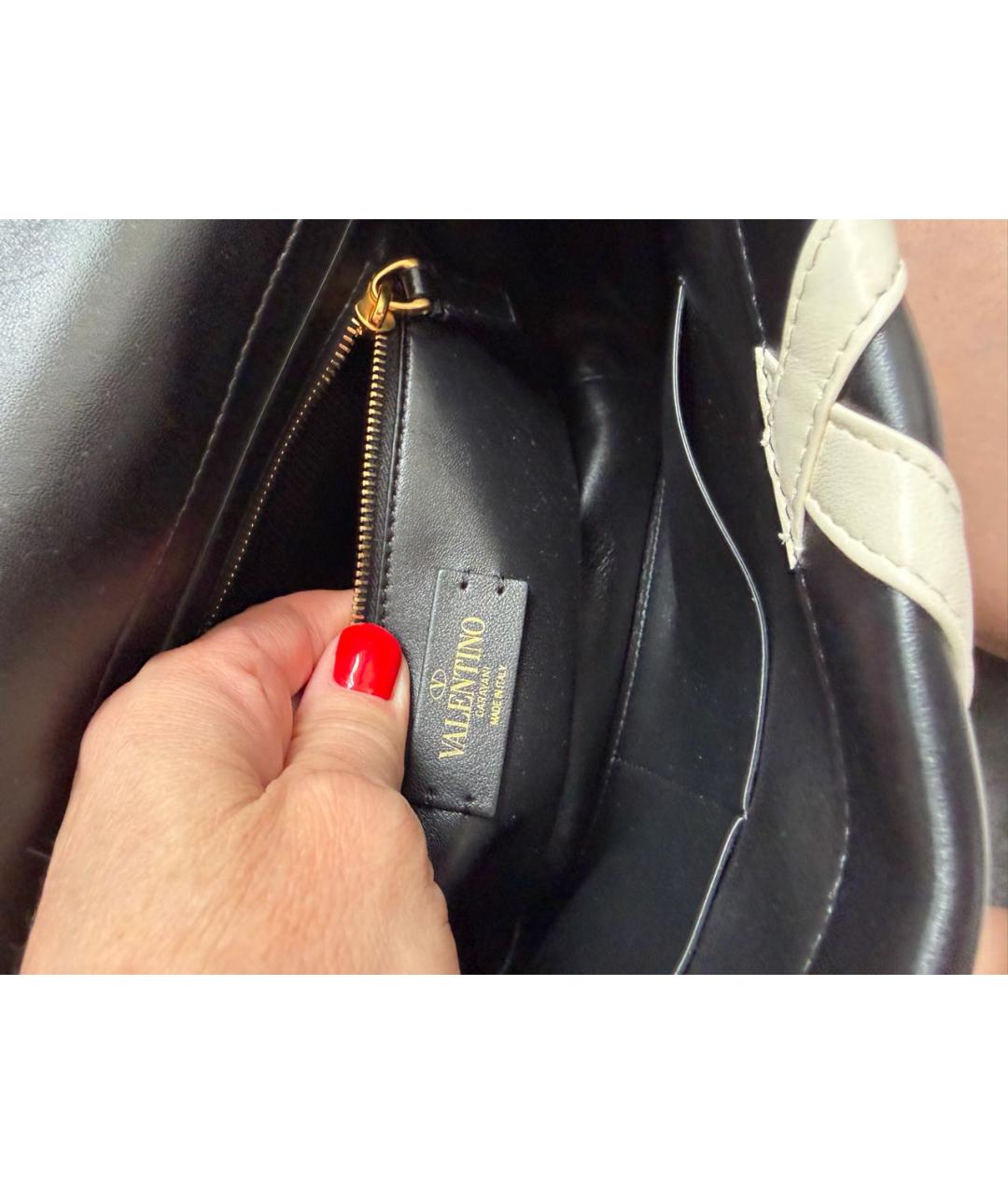 VALENTINO Черная кожаная сумка через плечо, фото 5
