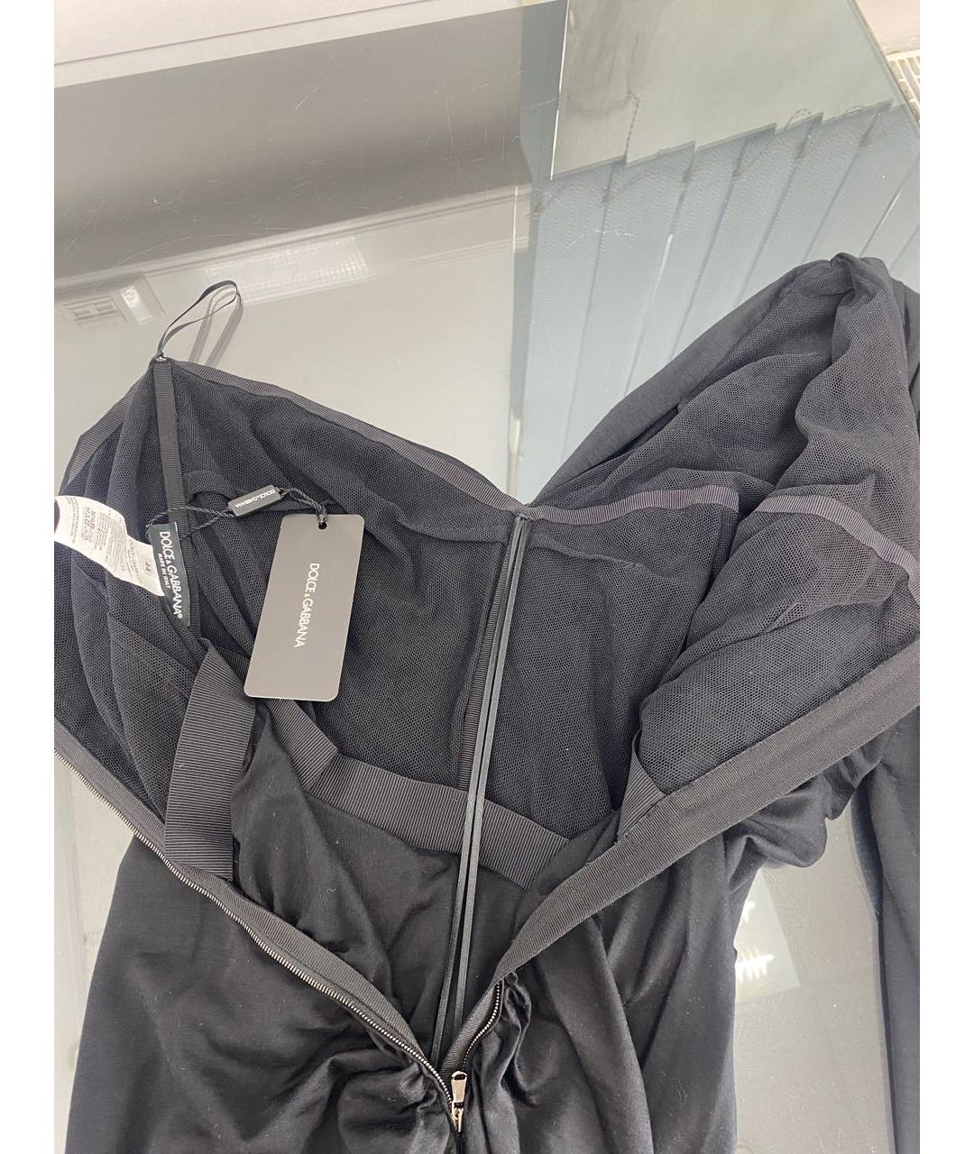 DOLCE&GABBANA Черное шерстяное вечернее платье, фото 3