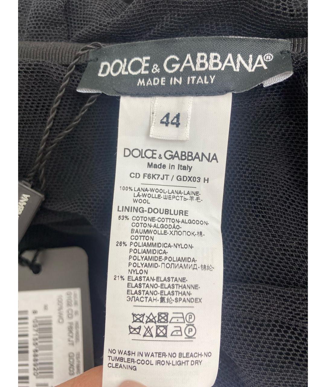 DOLCE&GABBANA Черное шерстяное вечернее платье, фото 8