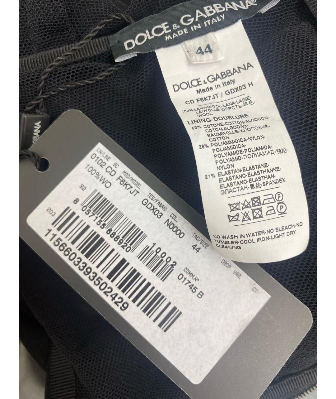 DOLCE&GABBANA Черное шерстяное вечернее платье, фото 4