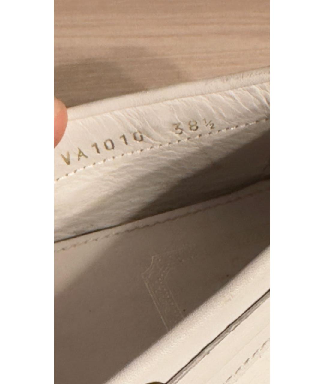 CHRISTIAN DIOR Белые кожаные мокасины, фото 4