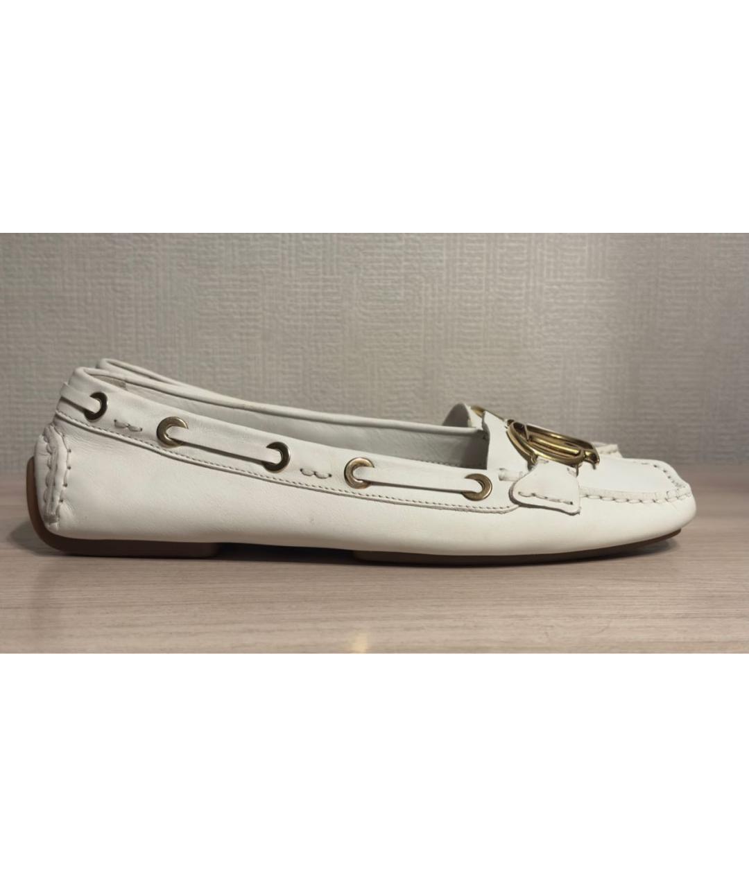 CHRISTIAN DIOR Белые кожаные мокасины, фото 8